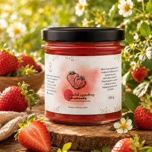 Miód rzepakowy z truskawką 250g