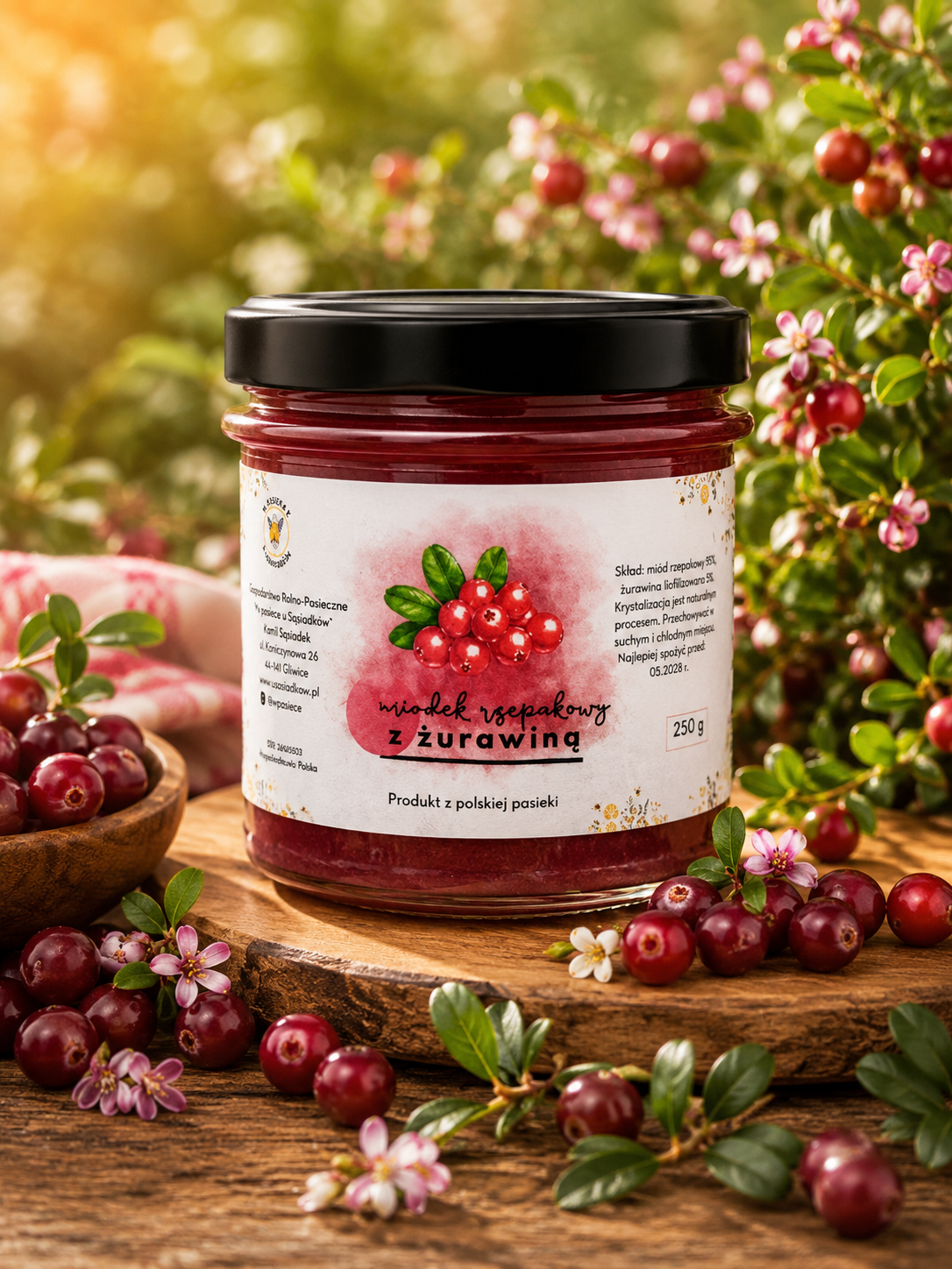 Miód z żurawiną 250g